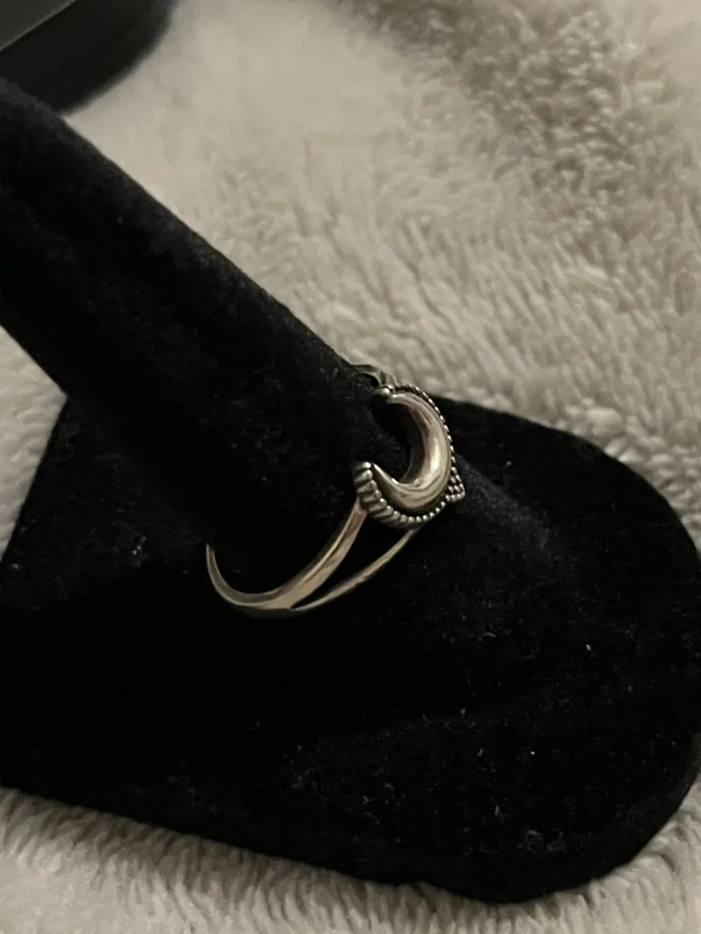 Sterling Silver Crescent Moon Ring - Women Jewelry
